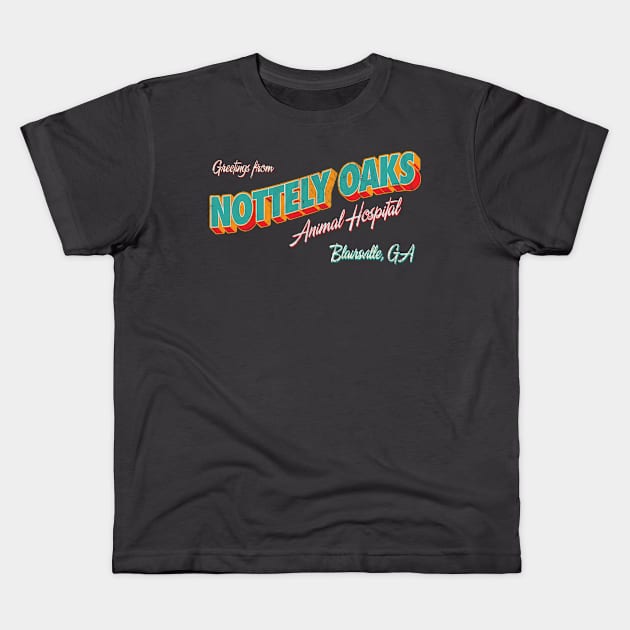 NOAH Postcard Logo Kids T-Shirt by Nottely Oaks Animal Hospital